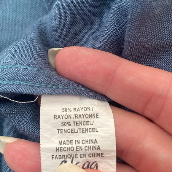 Rails Kendra Plaid Teal Blue Green Button Down Flannel Shirt sz Small - Picture 6 of 6